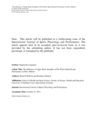 The influence of upper body strength on flat-water sprint kayak performance in elite athletes