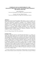 Corporate Social Responsibility (CSR): Strategic Implementation and Online Disclosure of the Mining Industry