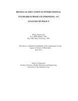 Bilingual education in International Standard Schools in Indonesia: An analysis of policy