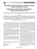 Haemoglobin and red cell counts in leptospirosis patients infected with different serovars