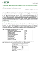 Analysing the effect of five operational factors on the operating costs of a biomass supply chain: A case study in Western Australia. Australian Forest Operations Research Alliance (AFORA) Industry Bulletin, Volume 12