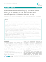 Correlating anterior insula gray matter volume changes in young people with clinical and neurocognitive outcomes: an MRI study
