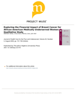 Exploring the financial impact of breast cancer for African American medically underserved women: a qualitative study