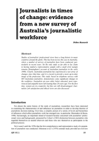 Journalists in times of change: evidence from a new survey of Australia's journalistic workforce