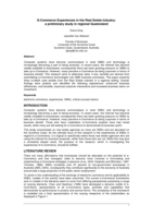 E-commerce experiences in the real estate industry. A preliminary study in regional Queensland