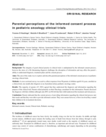 Parental perceptions of the informed consent process in pediatric oncology clinical trials
