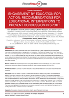 Engagement by Education for Action: Recommendations for Educational Interventions to Prevent Concussion in Sport