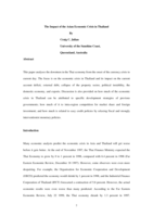 The impact of the Asian economic crisis in Thailand