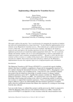 Implementing a blueprint for transition success