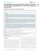 Strongyloides stercoralis: Systematic Review of Barriers to Controlling Strongyloidiasis for Australian Indigenous Communities