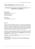 Achieving Deep Learning with Student Teamwork: An Exploratory Investigation