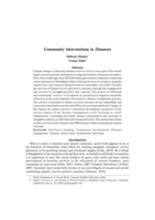 Community Interventions in Disasters