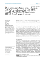 Effective inhibition of colon cancer cell growth with MgAl-layered double hydroxide (LDH) loaded 5-FU and P13K/mTOR dual inhibitor BEZ-235 through apoptotic pathways