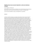 Neighbourhood socio-economic disparities in active and sedentary transport