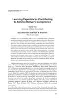 Learning experiences contributing to service-delivery competence