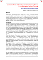 Alternative forms of learning and contemporary trends in hospitality and tourism training