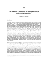 The need for a pedagogy of online learning in engineering education