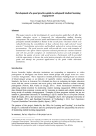 Development of a good practice guide to safeguard student learning engagement