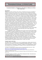 Transnational Impulses as Simulation in Colin Johnson’s (Mudrooroo’s) Fiction