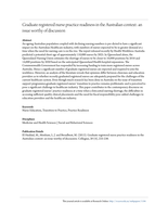 Graduate registered nurse practice readiness in the Australian context: An issue worthy of discussion