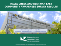 Halls Creek and Beerwah East Community Awareness Survey Results