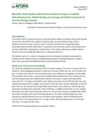 Quantity of Eucalyptus nitens bark retained on logs at roadside following harvest, infield drying, processing and infield transport by two harvesting systems. Australian Forest Operations Research Alliance (AFORA) Industry Bulletin, Volume 6