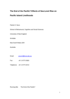 The end of the Pacific? Effects of sea level rise on Pacific Island livelihoods