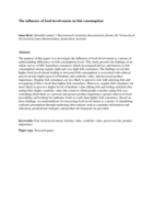 The influence of food involvement on fish consumption