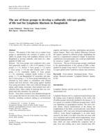 The use of focus groups to develop a culturally relevant quality of life tool for lymphatic filariasis in Bangladesh