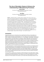 The use of simulated games in an undergraduate course manufacturing processes