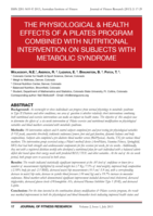 The Physiological and Health Effects of a Pilates Program combined With Nutritional Intervention on Subjects with Metabolic Syndrome