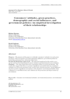 Consumers’ attitudes, green practices, demographic and social influences, and government policies: An empirical investigation of their relationships