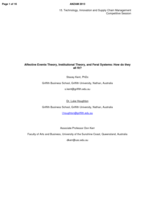 Affective Events Theory, Institutional Theory and feral Systems: How do they all Fit?