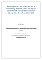 A multi-perspective investigation of community pharmacy as a setting for public health nutrition intervention among ante & post-natal women