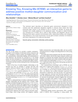 Knowing You, Knowing Me (KYKM): An interactive game to address positive mother-daughter communication and relationships