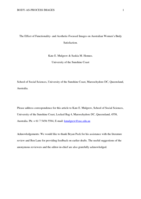 The Effect of Functionality- and Aesthetic-Focused Images on Australian Women’s Body Satisfaction