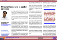 Threshold concepts in spatial sciences