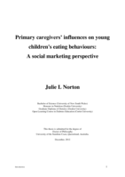 Primary caregivers’ influences on young children's eating behaviours: A social marketing perspective