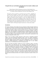 Using the first year curriculum to develop preservice teacher resilience and self-efficacy