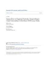 Aquaculture in Regional Australia: Responding to Trade Externalities. A Northern NSW Case Study