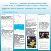 Inspire USC – The barriers, facilitators and motivators to physical activity for our Australian Paralympic athletes – A pilot study