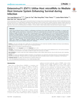 Enterovirus71 (EV71) Utilise Host microRNAs to Mediate Host Immune System Enhancing Survival during Infection