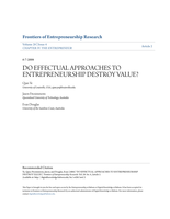 Do effectual approaches to entrepreneurship destroy value?