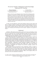 Pre-service Teachers' Pedagogical Content Knowledge: Implications for Teaching