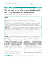 The mechanical and inflammatory low back pain (MIL) index: development and validation