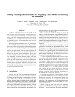Putting formal specifications under the magnifying glass: Model-based testing for validation