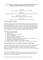 The evolution of a community of practice at the Queensland University of Technology for lecturers involved in large first year units