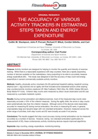 The Accuracy of Various Activity Trackers in Estimating Steps Taken and Energy Expenditure