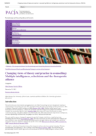 Changing views of theory and practice in counselling: Multiple intelligences, eclecticism and the therapeutic alliance