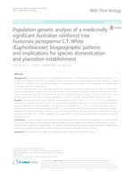 Population genetic analysis of a medicinally significant Australian rainforest tree, Fontainea picrosperma C.T. White (Euphorbiaceae): biogeographic patterns and implications for species domestication and plantation establishment